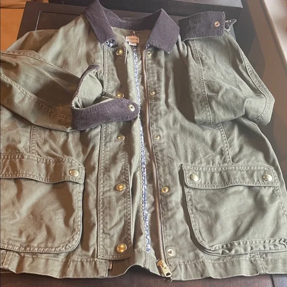 J. Crew womens barn jacket with Liberty floral print under collar - Picture 2 of 6